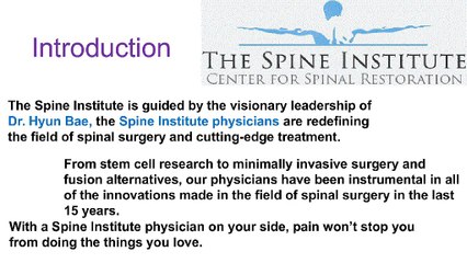 The Spine Institute - Center for Spinal Restoration