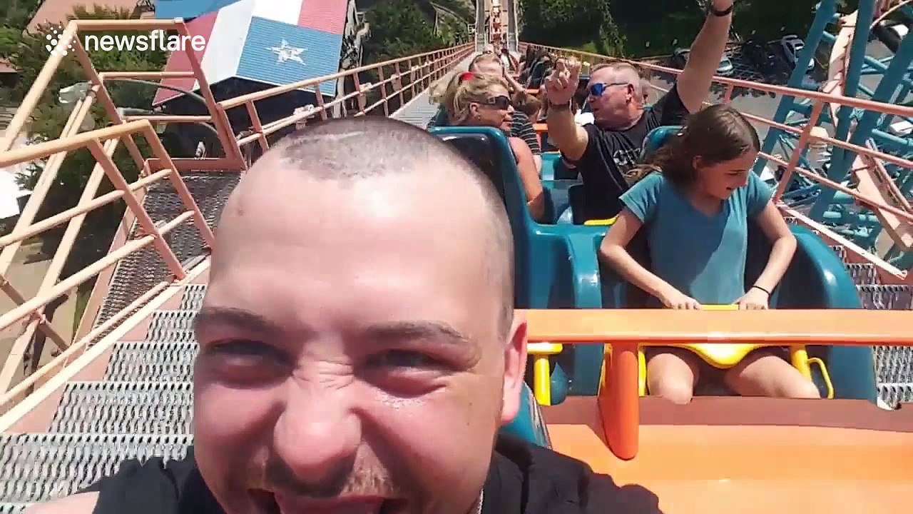 Man rides famous Texas rollercoaster for the fi...