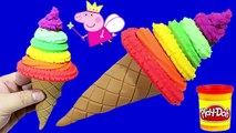 Play doh Frozen ToyS!!! - Create Rainbow Ice cream fun for peppa pig