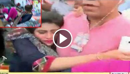 Exclusive video of 92 news female reporter falling from crane during live reporting