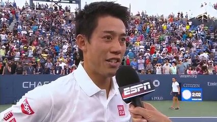 US OPEN 2016 - Kei Nishikori (錦織 圭 ) d. Ivo Karlovic - Post-Match Interview HD
