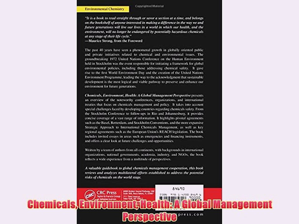[PDF] Chemicals Environment Health: A Global Management Perspective Popular Online