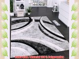 Designer Teppich mit Konturenschnitt Muster Gestreift Grau Schwarz Creme Meliert GrÃ¶sse:120x170