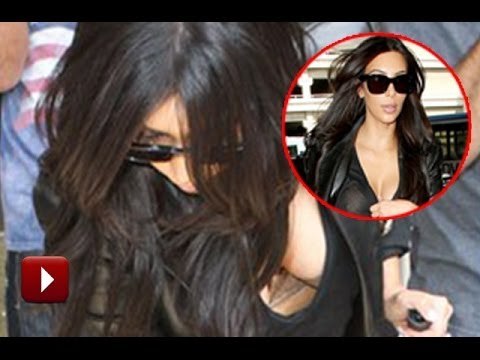 Topless Kim Kardashian shows NIPPLES in Sheer Top