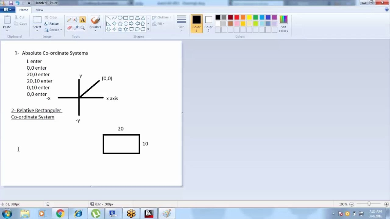 Autocad (Co-ordinate system methods) MVA