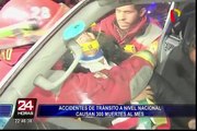 Accidentes de tránsito a nivel nacional causan 300 muertes al mes