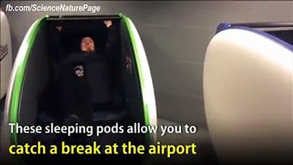 These sleeping pods allow you to catch a nap at the airport.