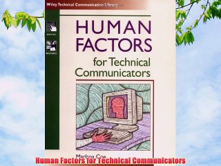 [PDF] Human Factors for Technical Communicators Popular Online