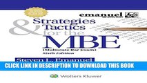 Collection Book Strategies   Tactics for the MBE (Emanuel Bar Review)