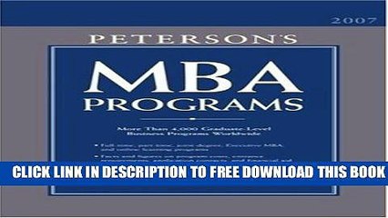 Collection Book MBA Programs 2007 (Peterson s MBA Programs)