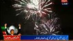 Fireworks at PTI Karachi Jalsagah before Imran Khan's speech