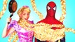 Spiderman is Kidnapped by RAPUNZEL! w/ Frozen Elsa Pink Spidergirl Maleficent & Joker! Sup