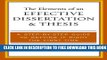 Collection Book The Elements of an Effective Dissertation and Thesis: A Step-by-Step Guide to