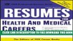 Collection Book Resumes for Health and Medical Careers