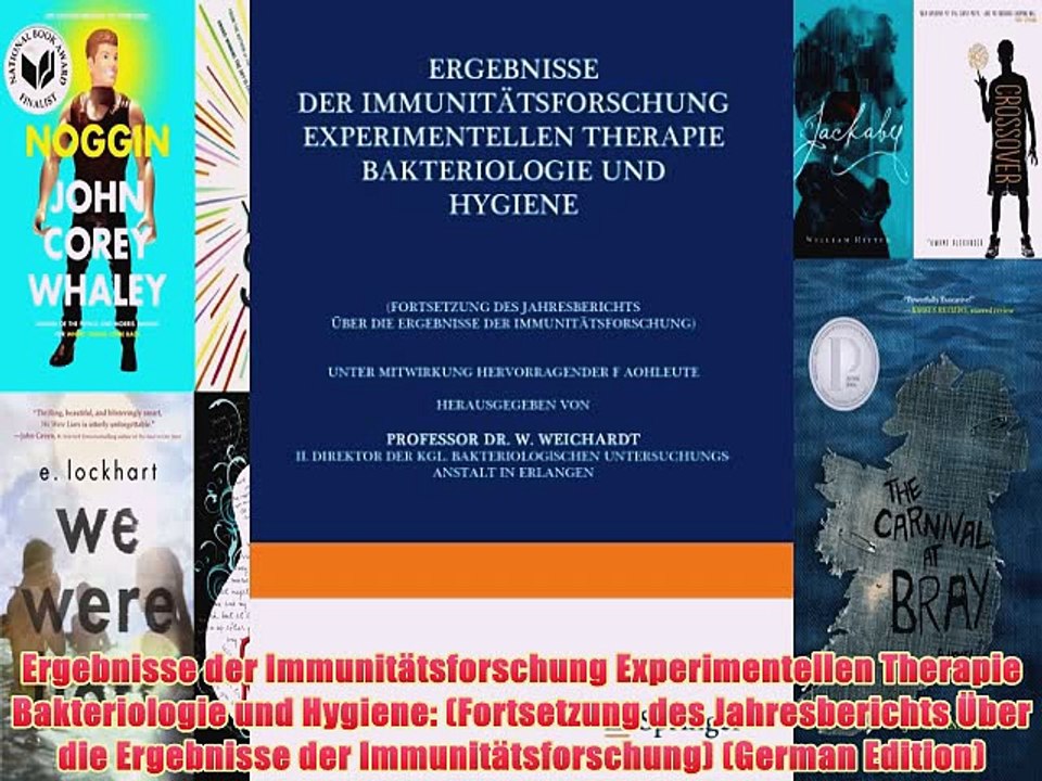 [PDF] Ergebnisse der ImmunitÃ¤tsforschung Experimentellen Therapie Bakteriologie und Hygiene: