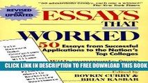 Collection Book Essays That Worked: 50 Essays from Successful Applications to the Nation s Top