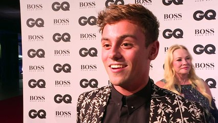 GQ Awards: Tom Daley wears the wildest suit he's ever seen