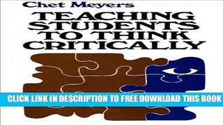 New Book Teaching Students to Think Critically: A Guide for Faculty in All Disciplines (Jossey