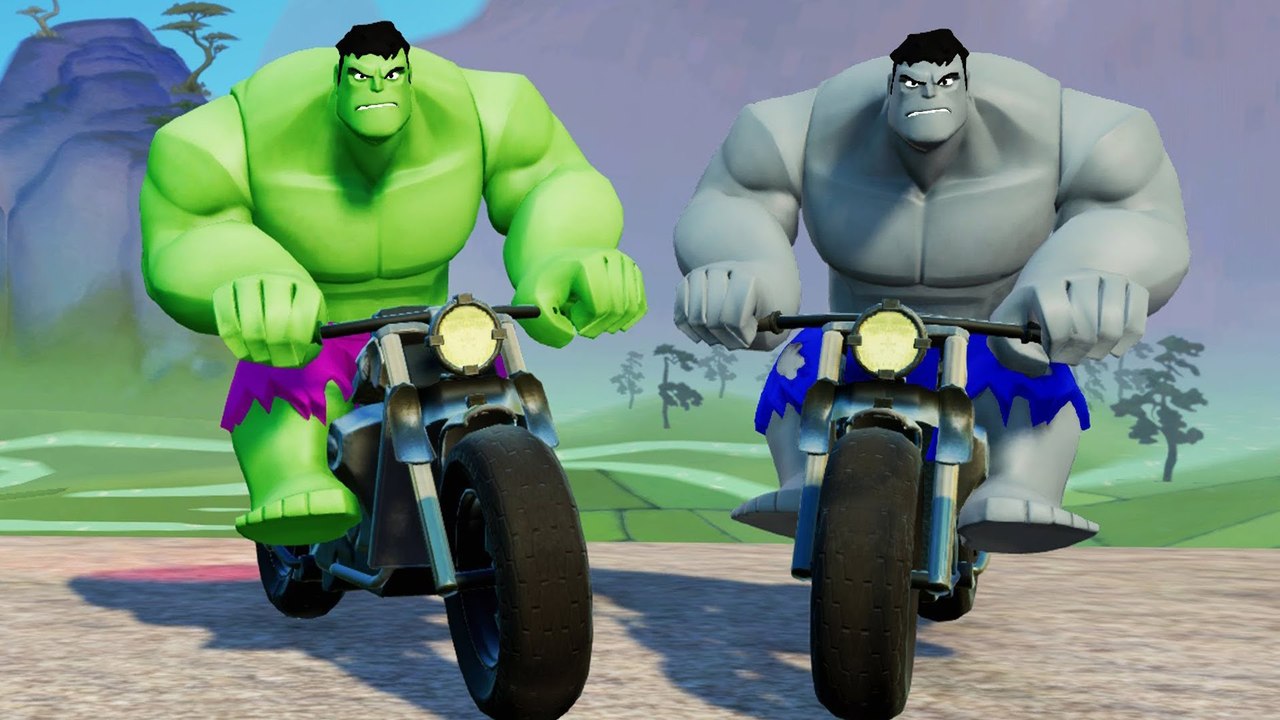 BROTHERS HULK pursued by Spiderman + Disney Pixar Cars McQueen Monster Truck & Mickey Mouse