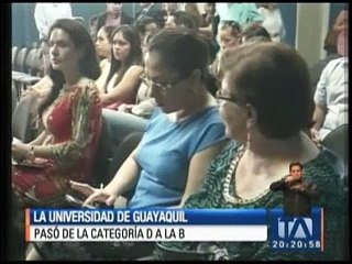 Universidad de Guayaquil pasó de categoría 'D' a categoría 'B'