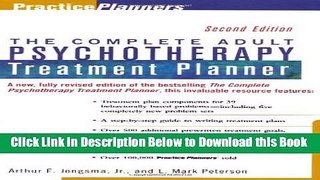 [Download] The Complete Adult Psychotherapy Treatment Planner (Practice Planners) Free Ebook