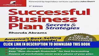 [PDF] Successful Business Plan: Secrets   Strategies (Successful Business Plan Secrets and