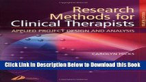 [Best] Research Methods for Clinical Therapists: Applied Project  Design and Analysis, 4e Online