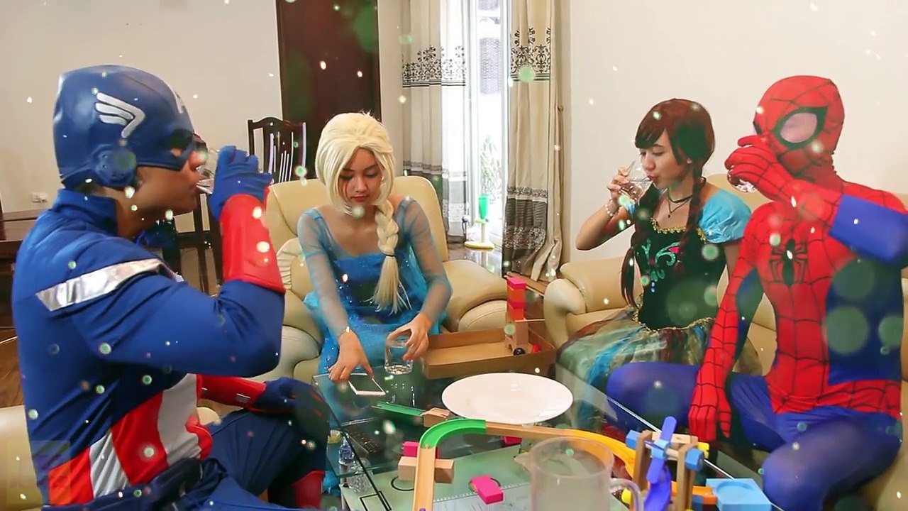 #Spiderman & Frozen Elsa NURSE vs Maleficent! w Anna & Captain! Funny Superheroes in Real Life Prank