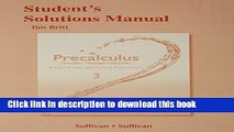 Read Student s Solutions Manual for Precalculus: Concepts Through Functions, A Right Triangle