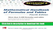 Read Schaum s Outline of Mathematical Handbook of Formulas and Tables, 4th Edition: 2,400 Formulas