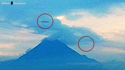 200 Meters, Two UFOs Cigar or Disc Saw Live Webcam On Colima Volcano Mexico, July 29, 2016
