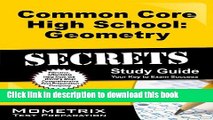 Read Common Core High School: Geometry Secrets Study Guide: CCSS Test Review for the Common Core
