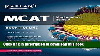 Read Kaplan MCAT Biochemistry Review: Book + Online (Kaplan Test Prep)  Ebook Free