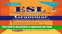 Read ESL Intermediate/Advanced Grammar (English as a Second Language Series)  Ebook Free
