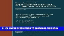 Collection Book Boolean Functions in Coding Theory and Cryptography (Translations of Mathematical