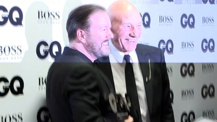 GQ Awards: Ricky Gervais and Patrick Stewart get playful