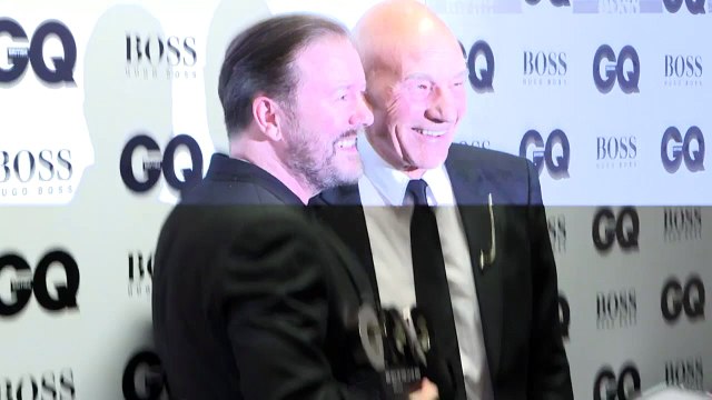 GQ Awards: Ricky Gervais and Patrick Stewart get playful