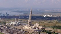 Giant power station chimney blown up in Kent