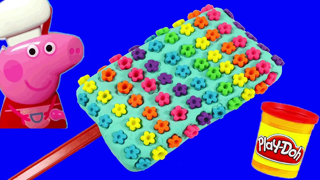 Play DOh Ice Cream! - Create Cream Flower Rainbow playdoh along Peppa Pig Toys