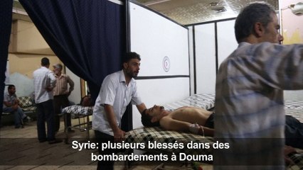 Download Video: Attention, les images peuvent choquer: Syrie: des blessés dans des bombardements à Douma (ONG)