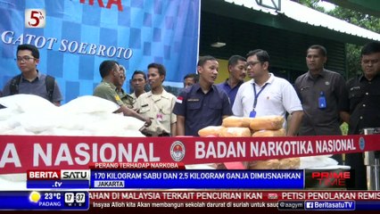 170 Kg Sabu dan 2,5 Kilogram Ganja Dimusnahkan