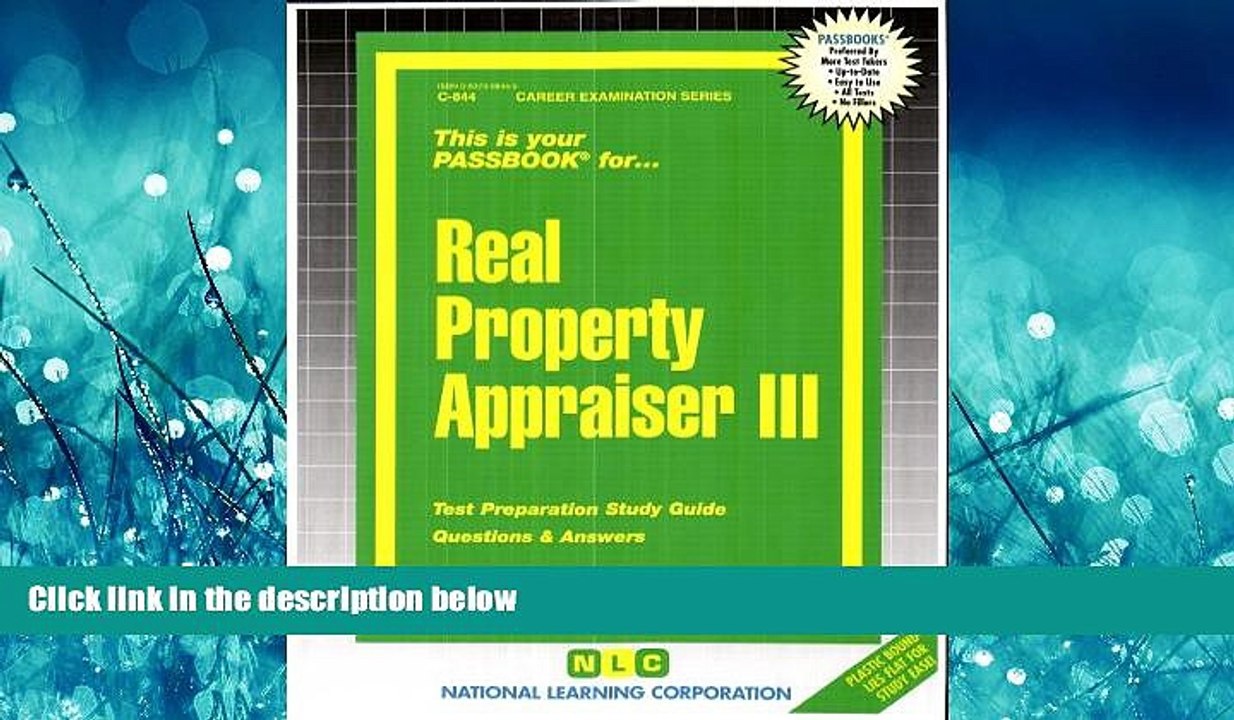 Choose Book Real Property Appraiser III(Passbooks) (Career Examination Passbooks)