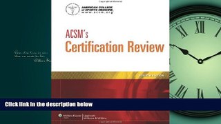 Popular Book ACSM s Certification Review