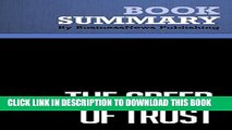 [PDF] Summary: The Speed of Trust - Stephen M. Covey: The One Thing That Changes Everything