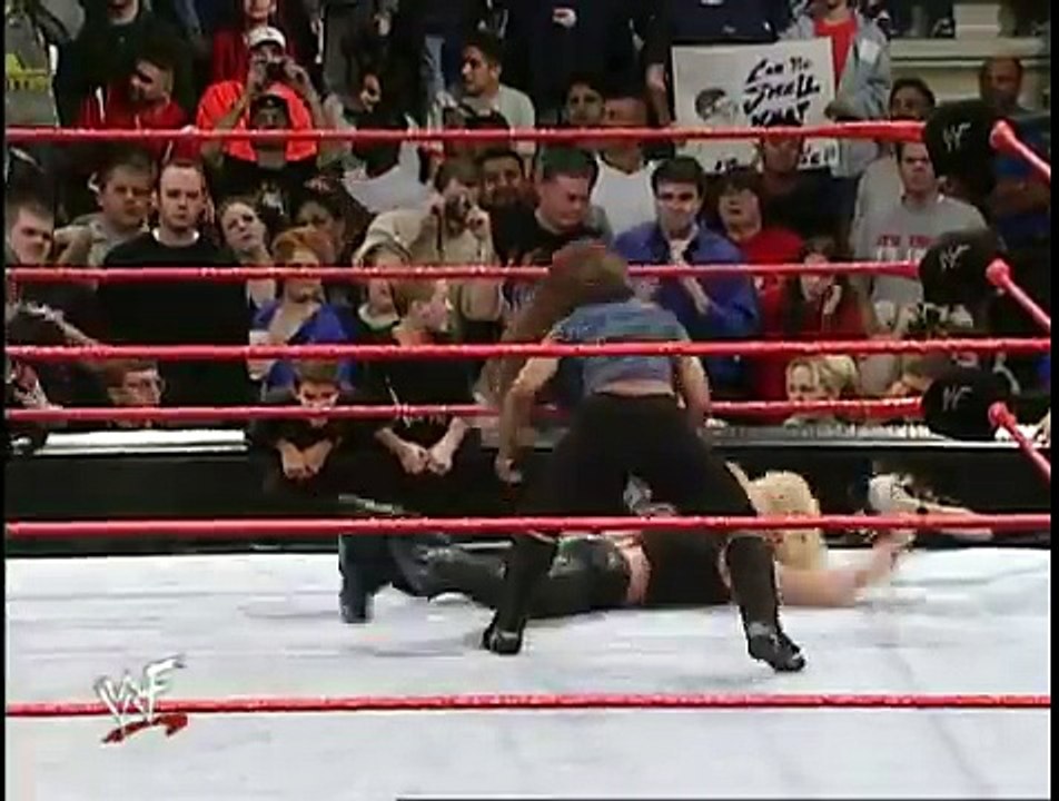 Trish Stratus  Spanked By Jacqueline In A Match & Saved By Kurt Angle.mp4