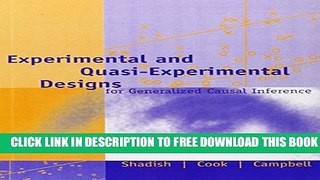 New Book Experimental and Quasi-Experimental Designs for Generalized Causal Inference