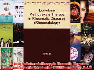 [PDF] Low-Dose Methotrexate Therapy in Rheumatic Diseases: Symposium DÃ¼sseldorf September 1984