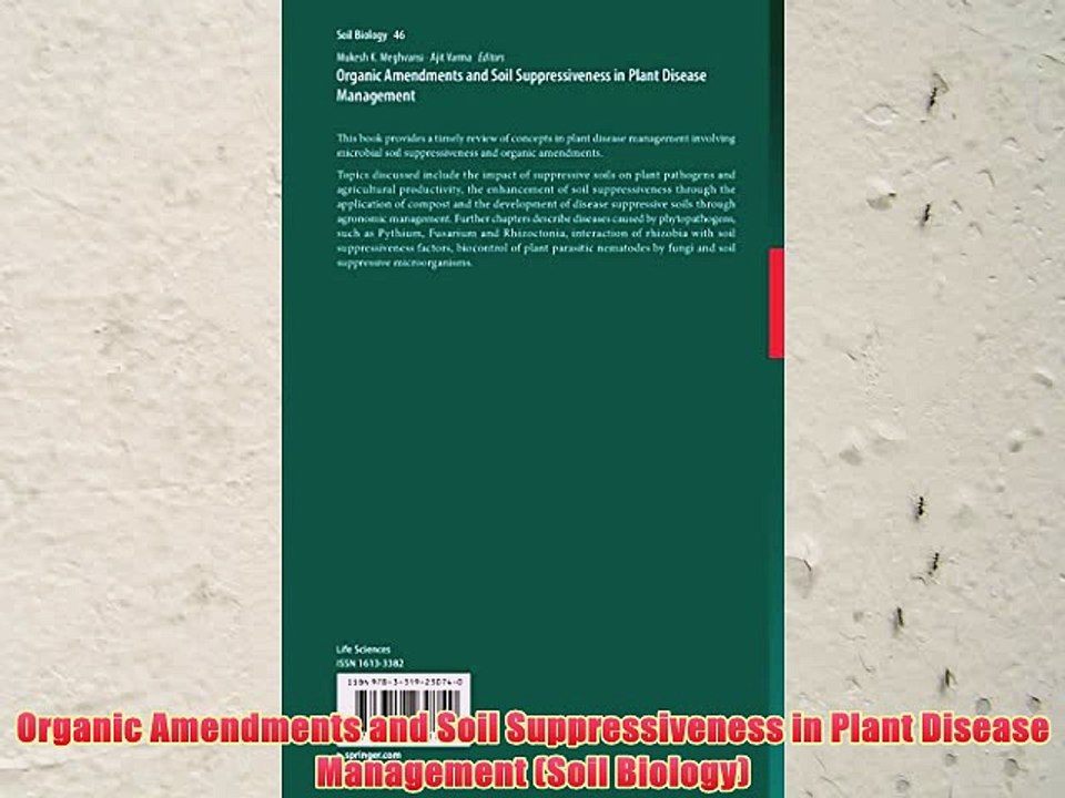 [PDF] Organic Amendments and Soil Suppressiveness in Plant Disease Management (Soil Biology)