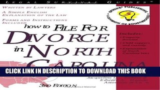 [PDF] How to File for Divorce in North Carolina: With Forms (Legal Survival Guides) Full Collection