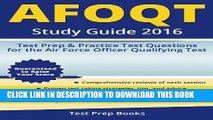 New Book AFOQT Study Guide 2016: Test Prep   Practice Test Questions for the Air Force Officer